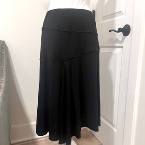 Y2K black asymmetrical midi skirt size small